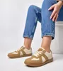 Brązowo-beżowe sneakersy na platformie Valentine